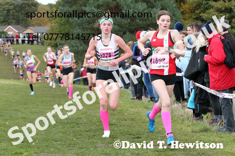 Girls under-15s 2021 National Cross Country Relays, Berry Hill Park, Mansfield. Photo: David T. Hewitson/Sports for All Pics